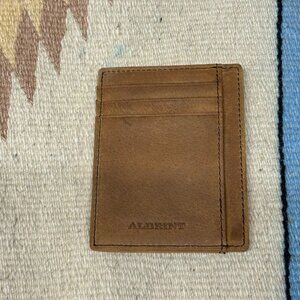 Albrint Light Brown Crazy Horse Leather Front Pocket Wallet